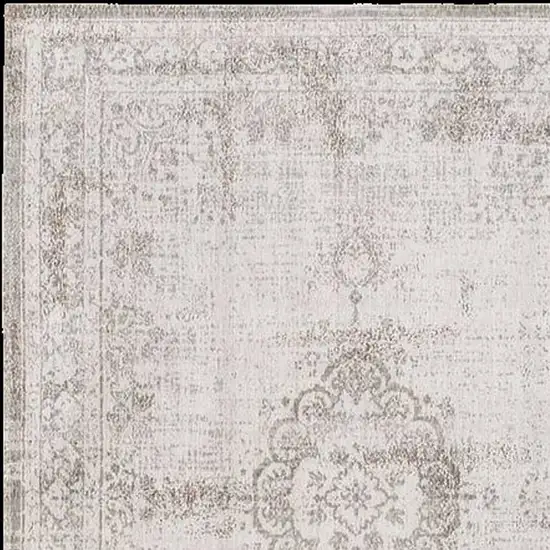 Beige And White Medallion ,Washable, Area Rug Photo 3