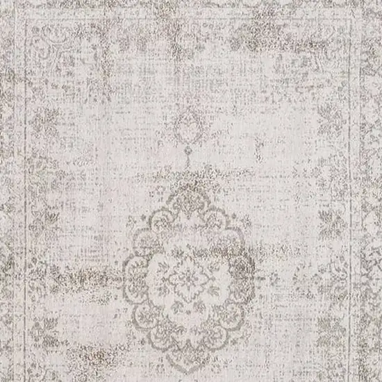 Beige And White Medallion ,Washable, Area Rug Photo 3