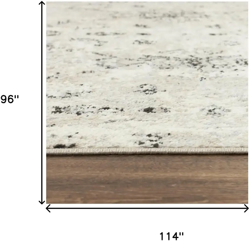 Beige Black And Ivory Oriental Area Rug Photo 6