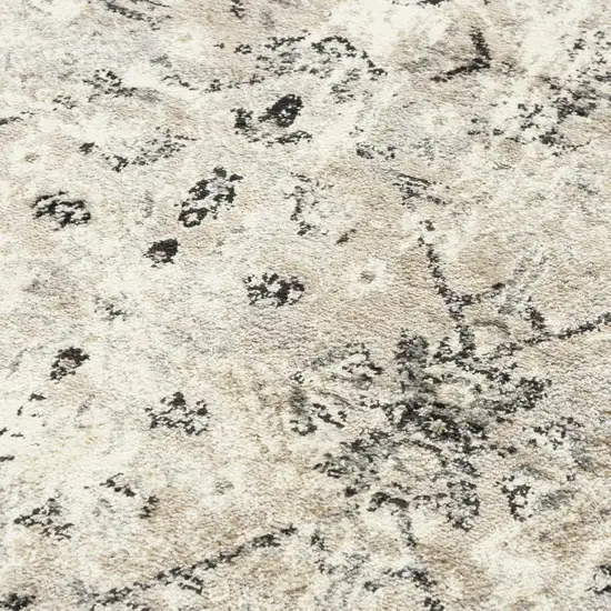 Beige Black And Ivory Oriental Area Rug Photo 4