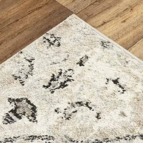 Beige Black And Ivory Oriental Area Rug Photo 5