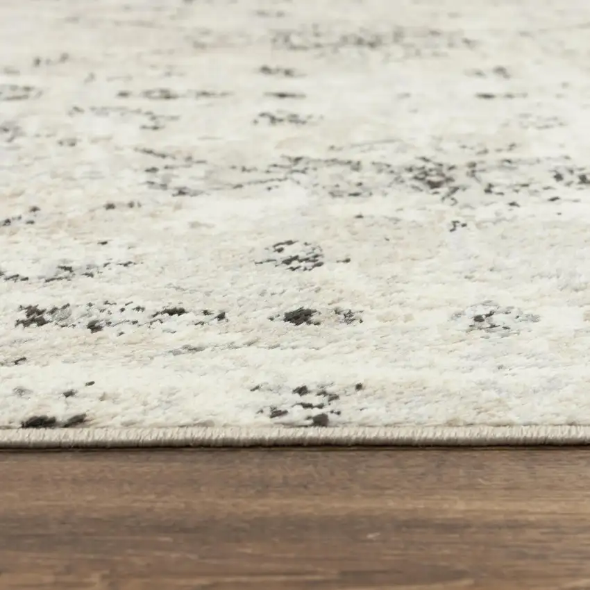 Beige Black And Ivory Oriental Area Rug Photo 1