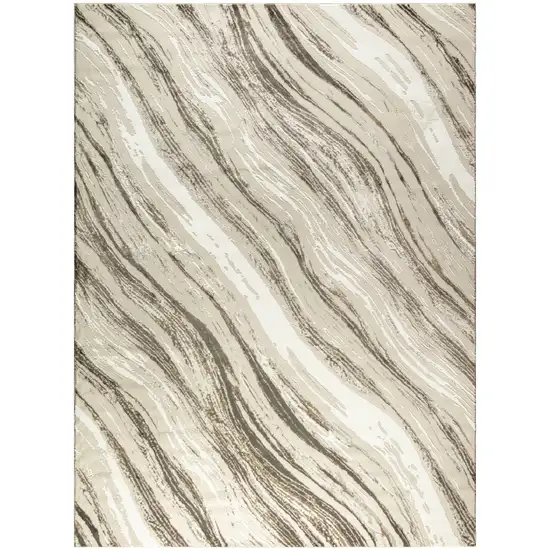Beige Black and Gray Abstract Non Skid Area Rug Photo 1
