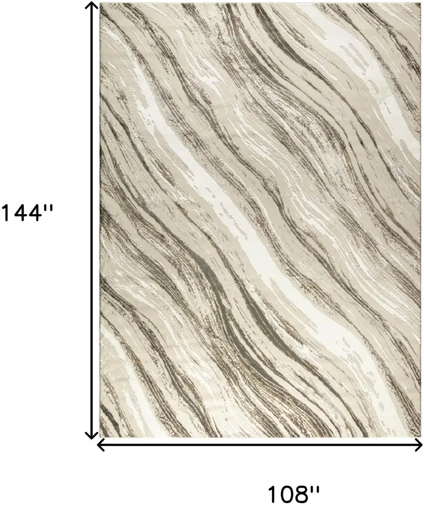 Beige Black and Gray Abstract Non Skid Area Rug Photo 3