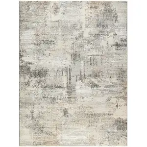 Photo of Beige Black and Gray Abstract Non Skid Area Rug