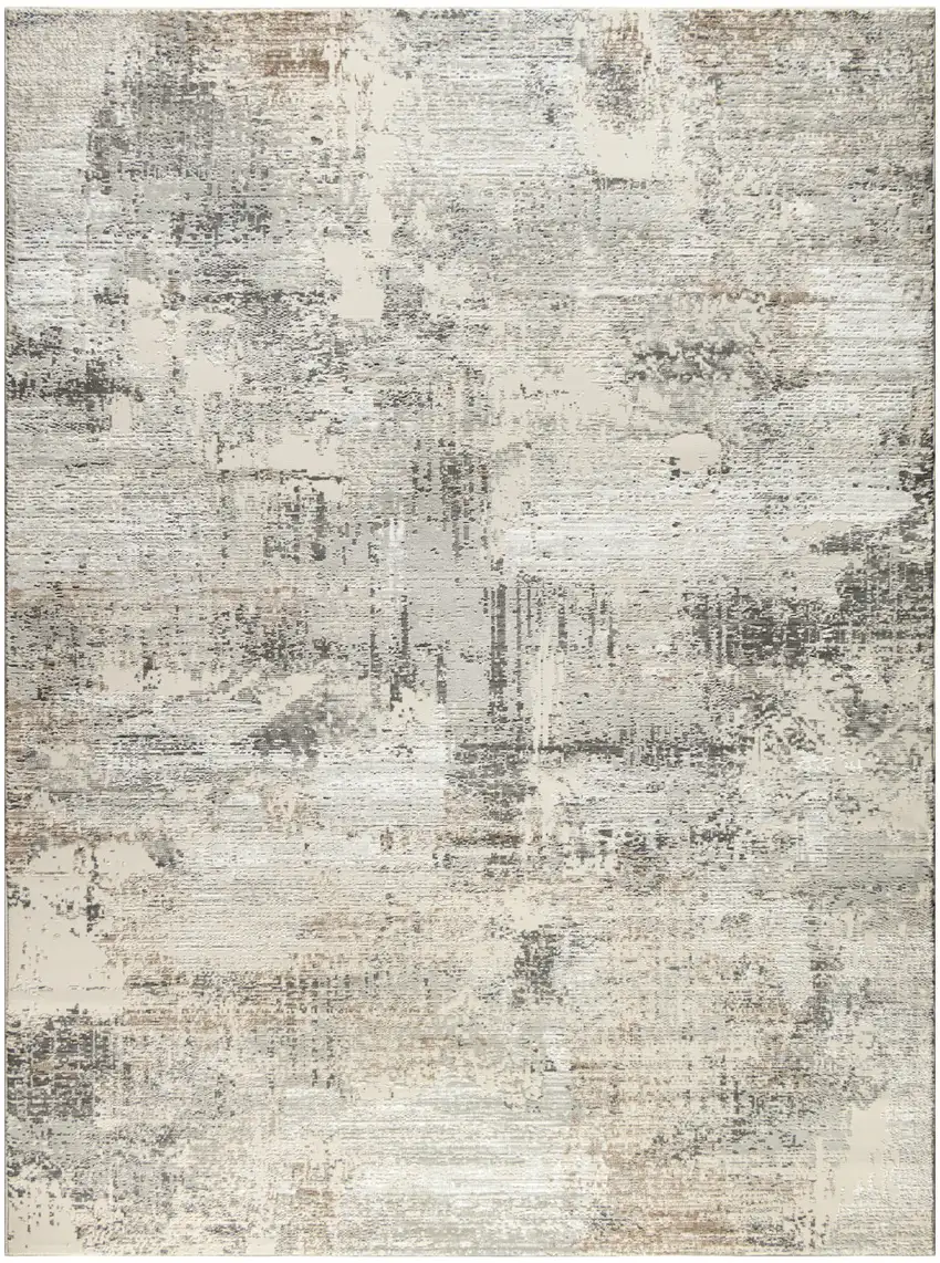 Beige Black and Gray Abstract Non Skid Area Rug Photo 5