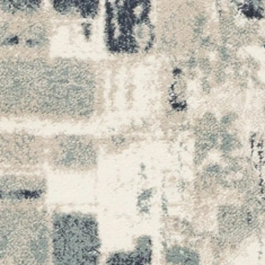 Blue and Beige Abstract Area Rug Photo 8