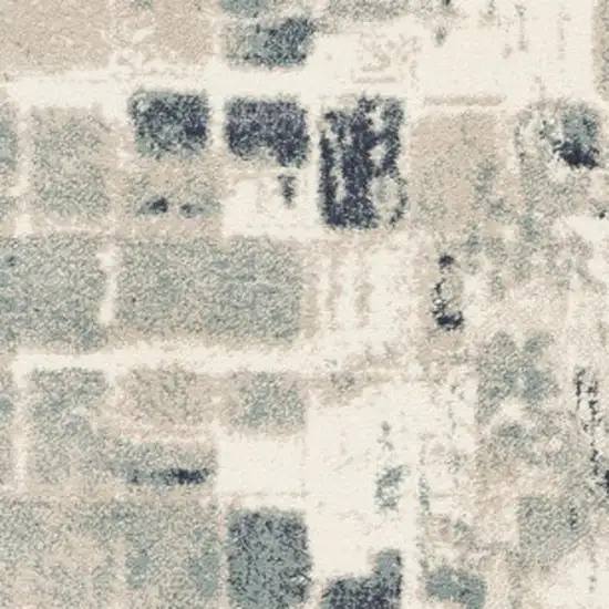 Blue and Beige Abstract Area Rug Photo 5