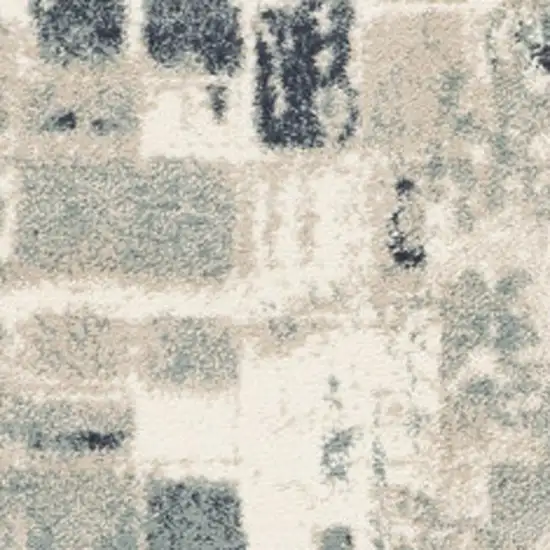 Blue and Beige Abstract Area Rug Photo 4