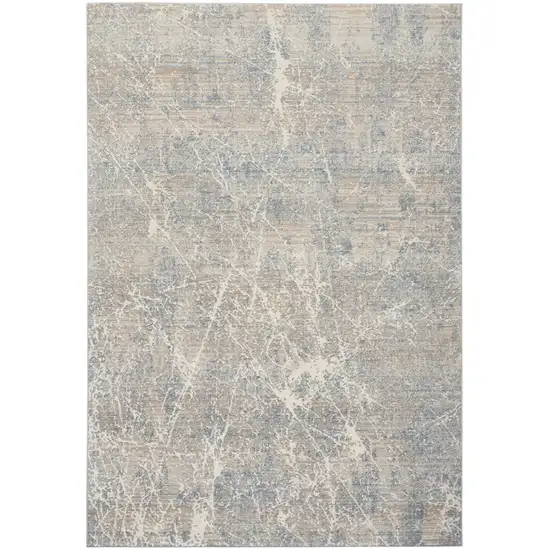 Beige Blue And Brown Abstract Area Rug Photo 6