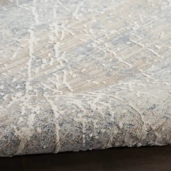 Beige Blue And Brown Abstract Area Rug Photo 8