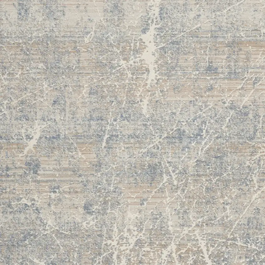 Beige Blue And Brown Abstract Area Rug Photo 7