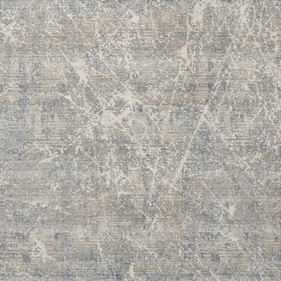 Beige Blue And Brown Abstract Area Rug Photo 7