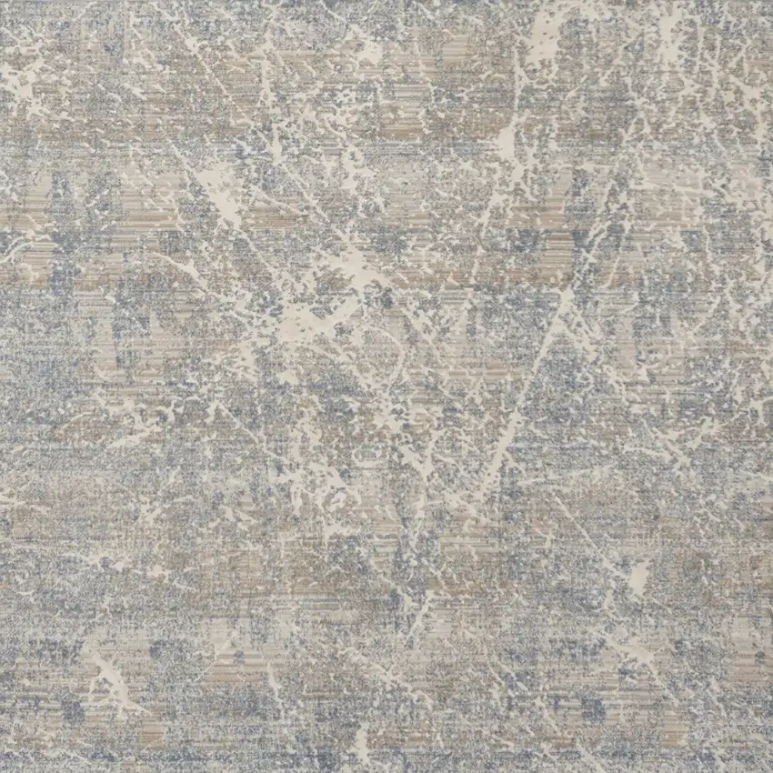 Beige Blue And Brown Abstract Area Rug Photo 7