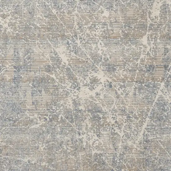Beige Blue And Brown Abstract Area Rug Photo 6