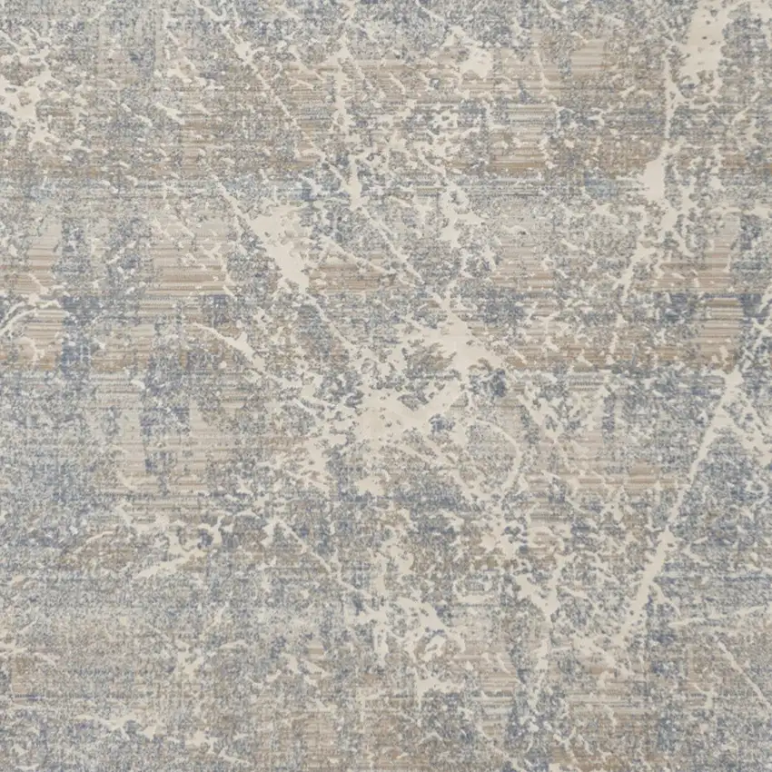 Beige Blue And Brown Abstract Area Rug Photo 6