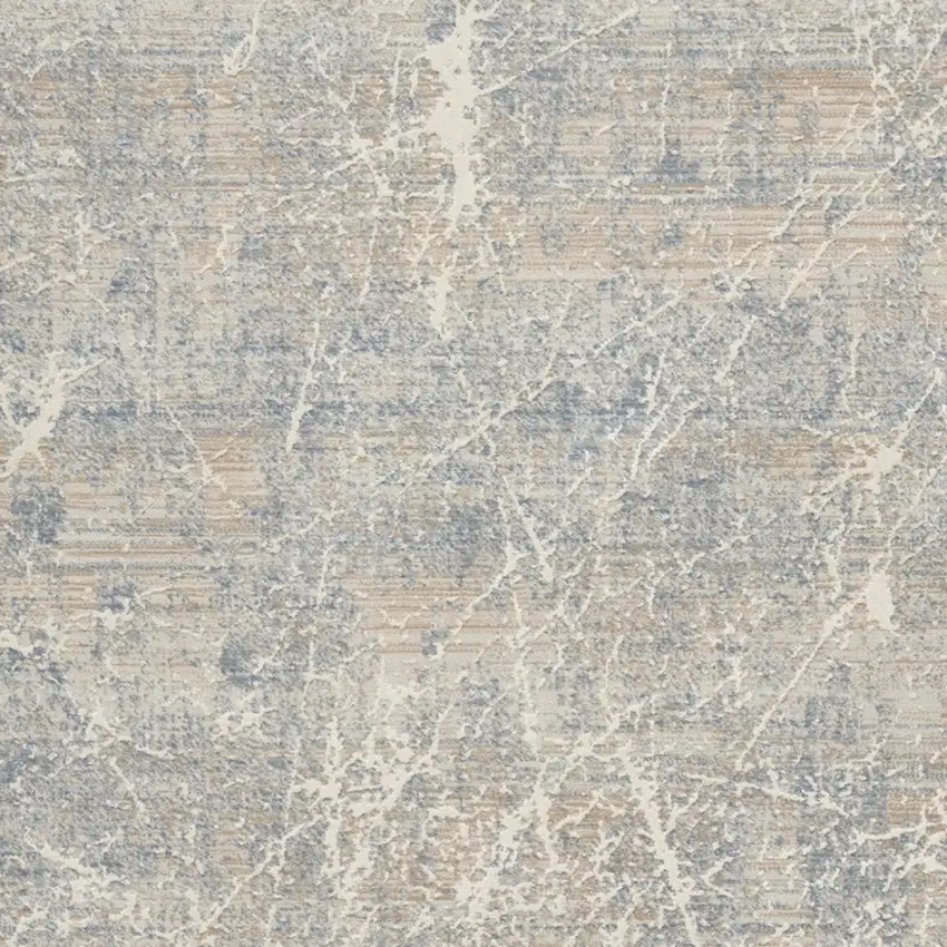 Beige Blue And Brown Abstract Area Rug Photo 7