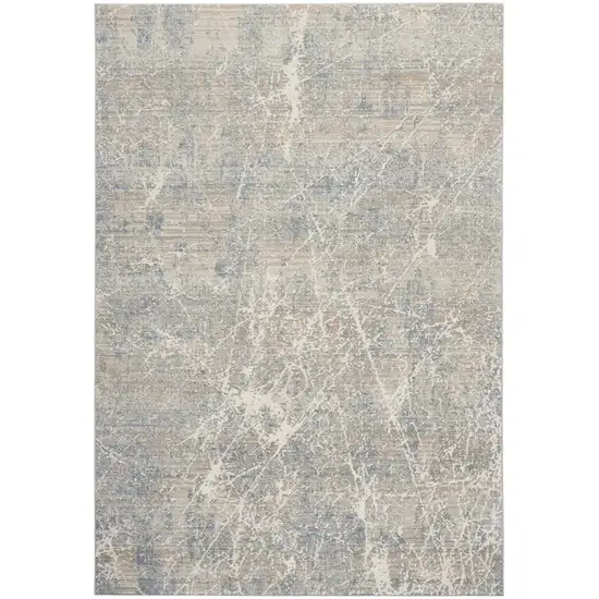 Beige Blue And Brown Abstract Area Rug Photo 6