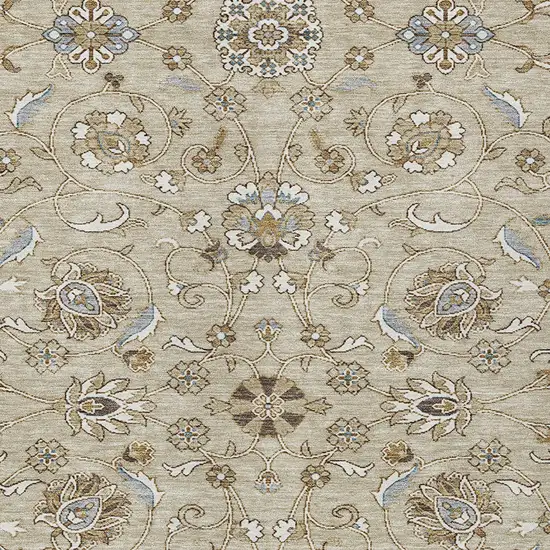 Beige Blue And Brown Moroccan Washable Indoor Outdoor Area Rug Photo 5