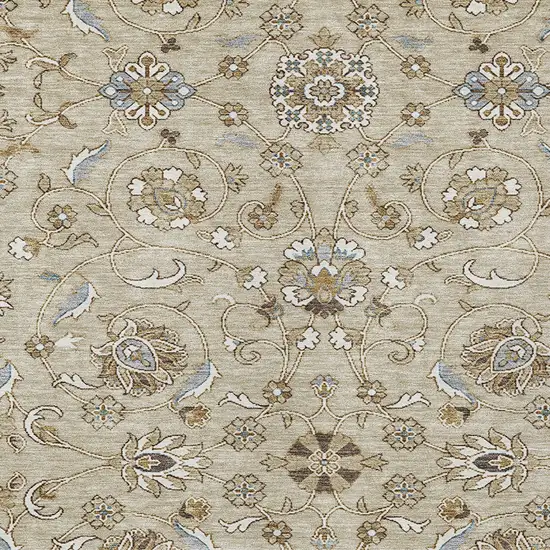 Beige Blue And Brown Moroccan Washable Indoor Outdoor Area Rug Photo 5