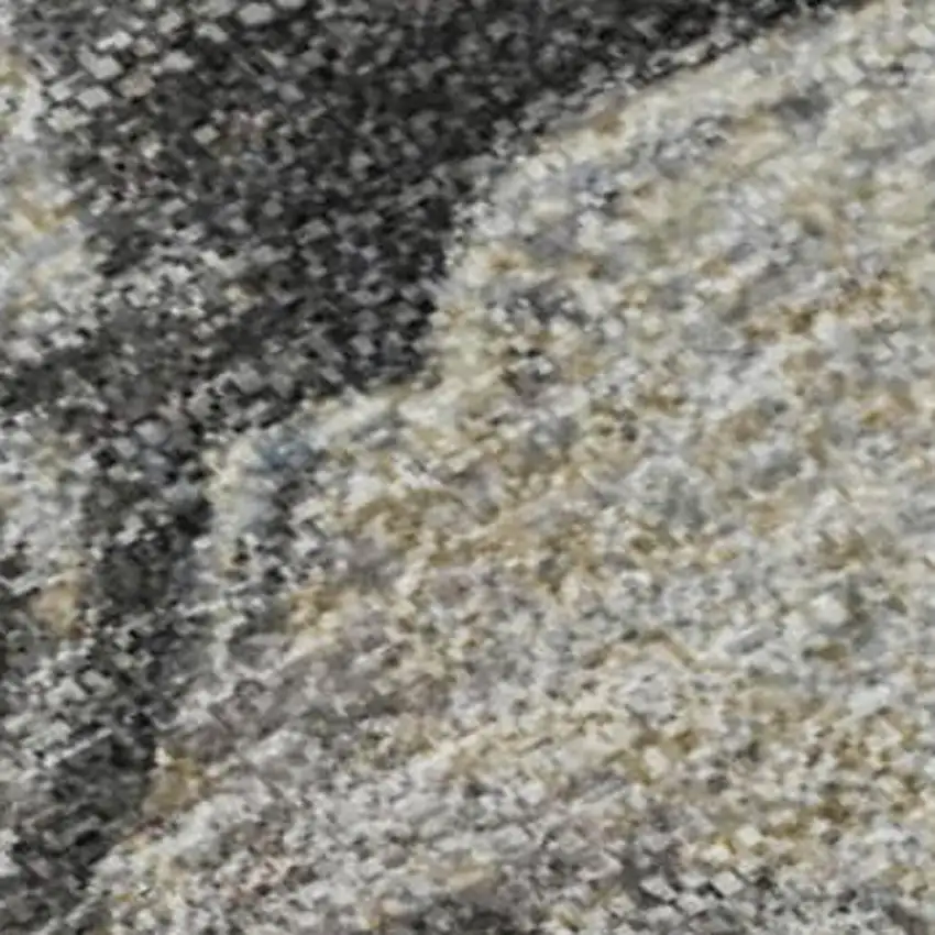 Beige Blue And Copper Abstract Washable Area Rug With UV Protection Photo 2