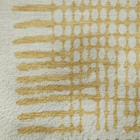 Beige Blue And Green Geometric Washable Area Rug With UV Protection Photo 8