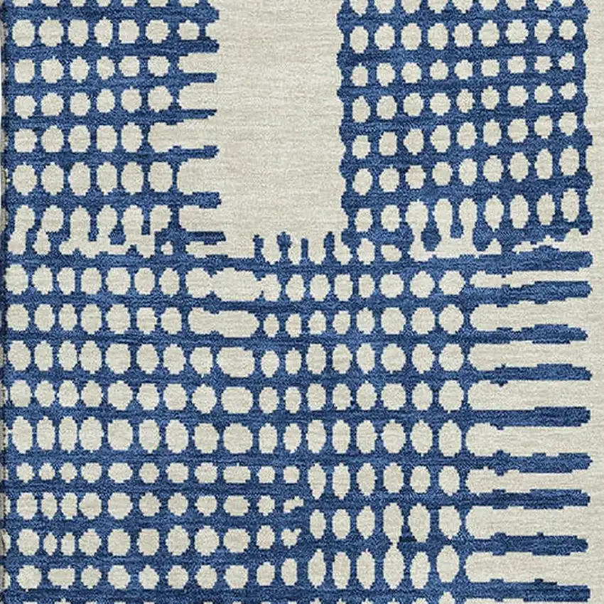 Beige Blue And Green Geometric Washable Area Rug With UV Protection Photo 3