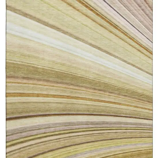 Beige Blue And Ivory Abstract Washable Area Rug With UV Protection Photo 5