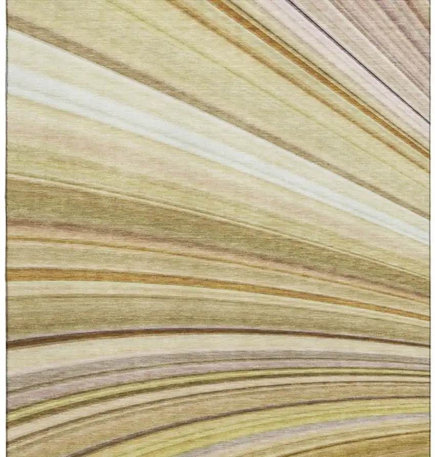 Beige Blue And Ivory Abstract Washable Area Rug With UV Protection Photo 5