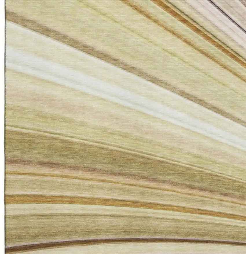 Beige Blue And Ivory Abstract Washable Area Rug With UV Protection Photo 3