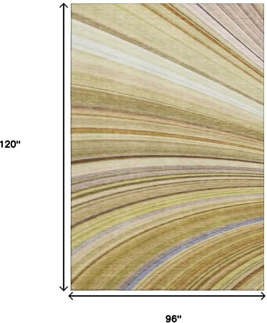 Beige Blue And Ivory Abstract Washable Area Rug With UV Protection Photo 7