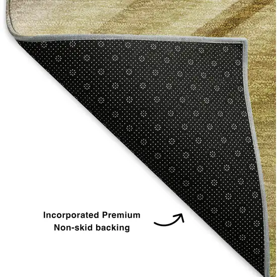 Beige Blue And Ivory Abstract Washable Area Rug With UV Protection Photo 7