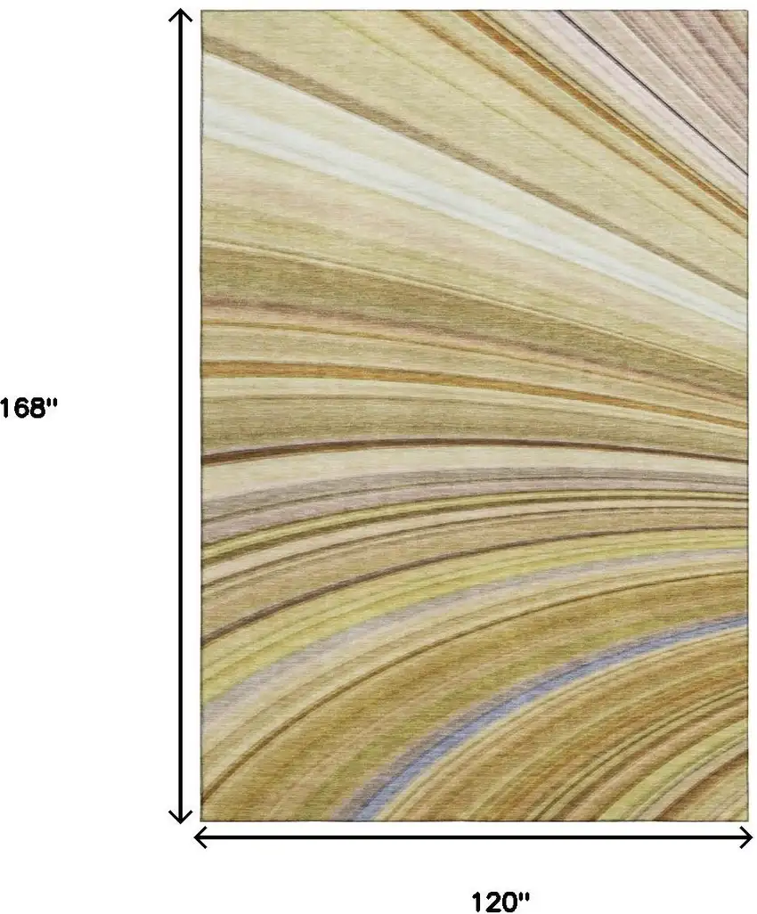 Beige Blue And Ivory Abstract Washable Area Rug With UV Protection Photo 6