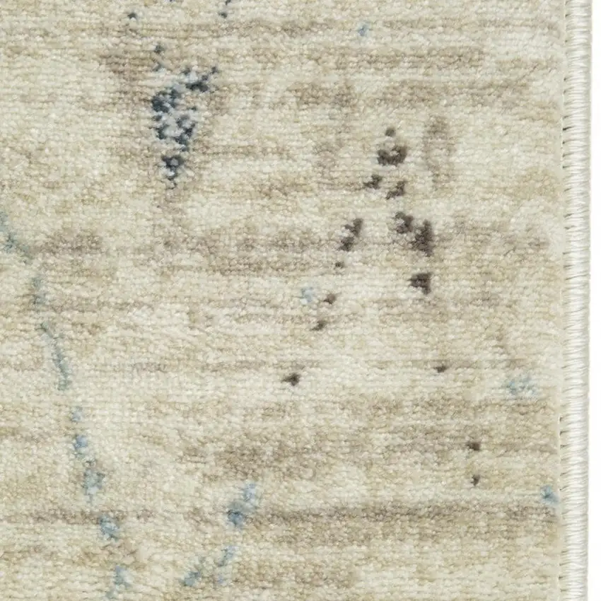 Ivory And Blue Chevron Area Rug Photo 8