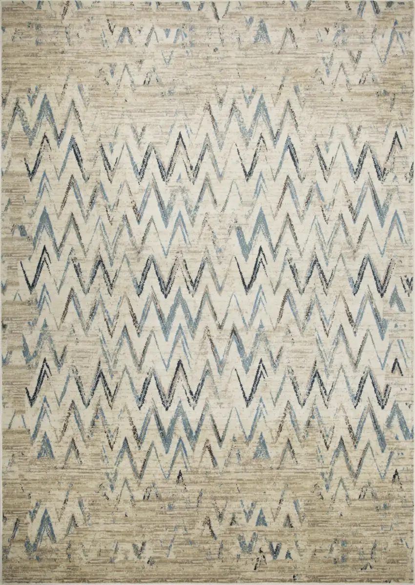 Ivory Chevron Area Rug Photo 3