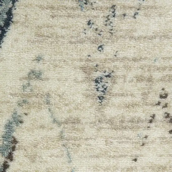 Ivory And Blue Chevron Area Rug Photo 9