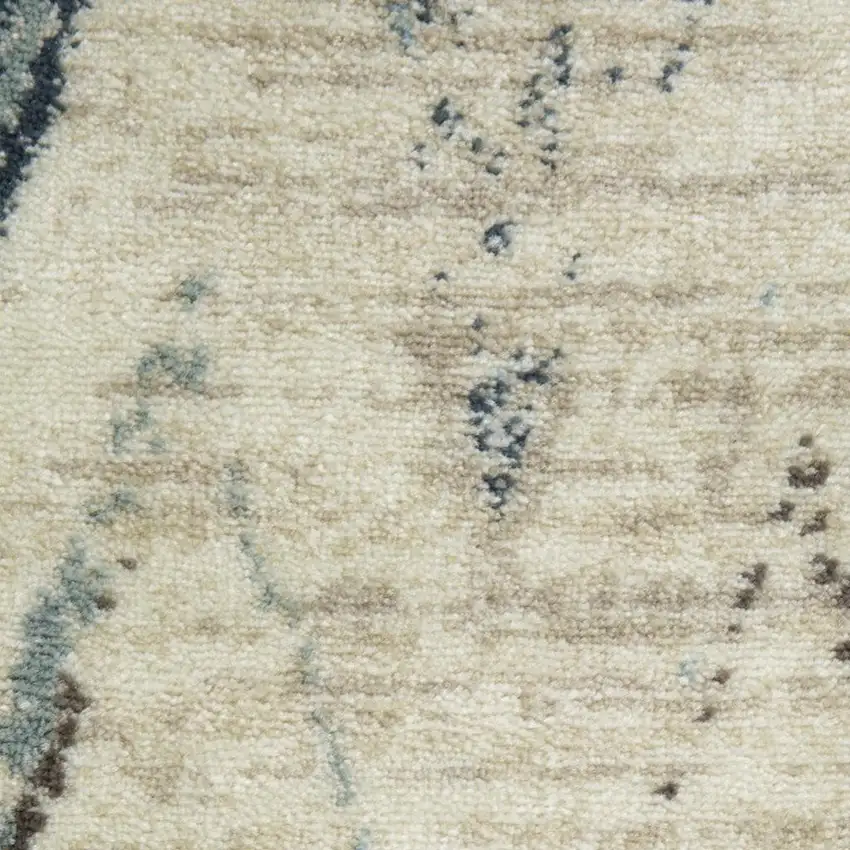 Ivory And Blue Chevron Area Rug Photo 9