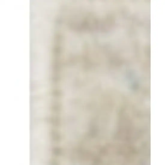 8' Ivory Chevron Runner Rug Photo 3