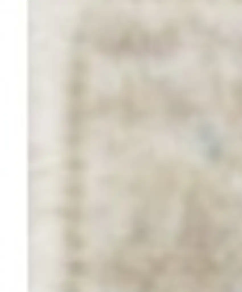 8' Ivory Chevron Runner Rug Photo 3