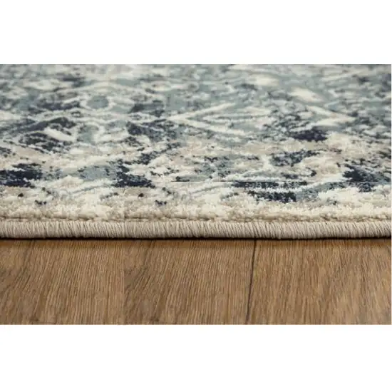 Ivory and Blue Oriental Area Rug Photo 6