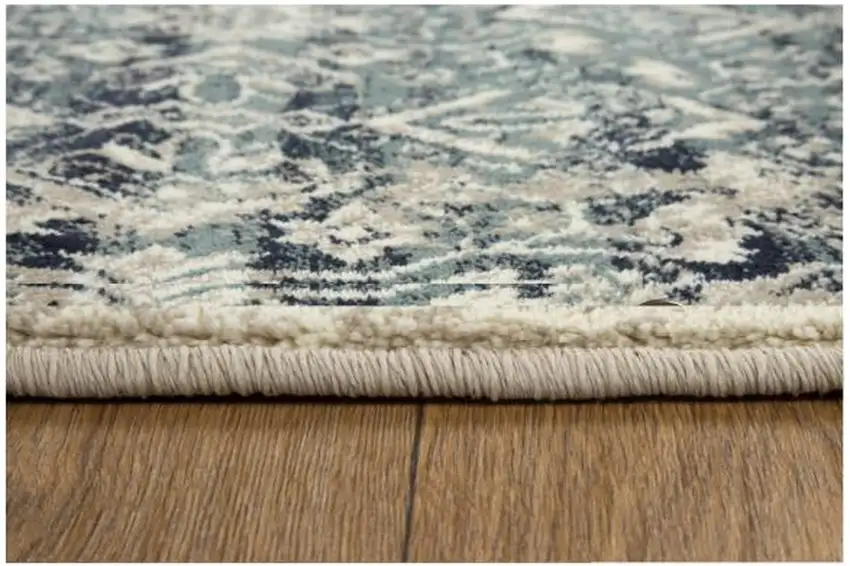Ivory and Blue Oriental Area Rug Photo 2