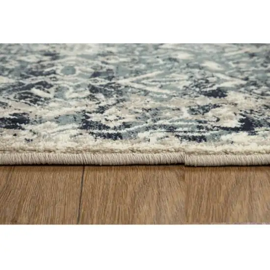 Ivory and Blue Oriental Area Rug Photo 5