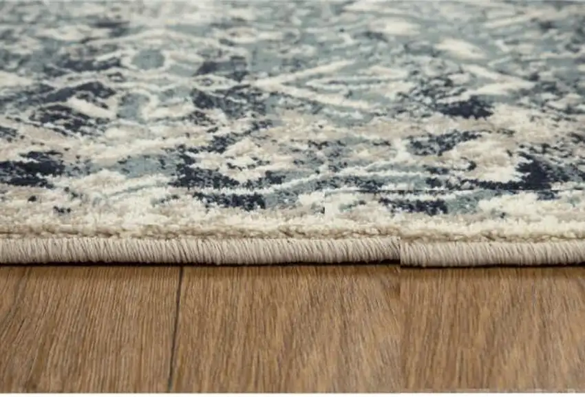 Ivory and Blue Oriental Area Rug Photo 5