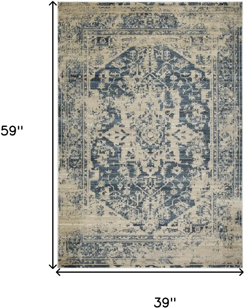 Ivory Oriental Area Rug Photo 5