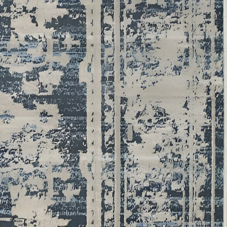 Beige Blue Distressed Medallion Area Rug Photo 3