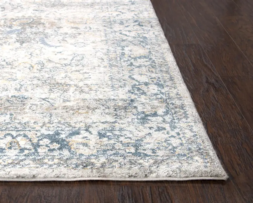 Beige Blue Gray And Rust Oriental Area Rug Photo 3