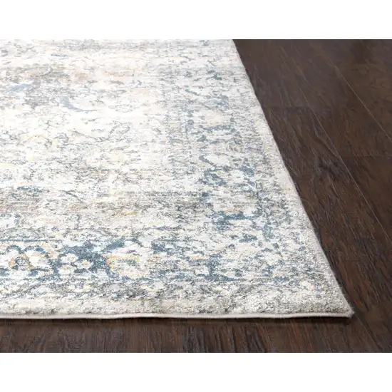 Beige Blue Gray And Rust Oriental Area Rug Photo 3
