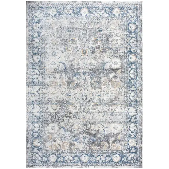 Beige Blue Gray And Rust Oriental Area Rug Photo 2