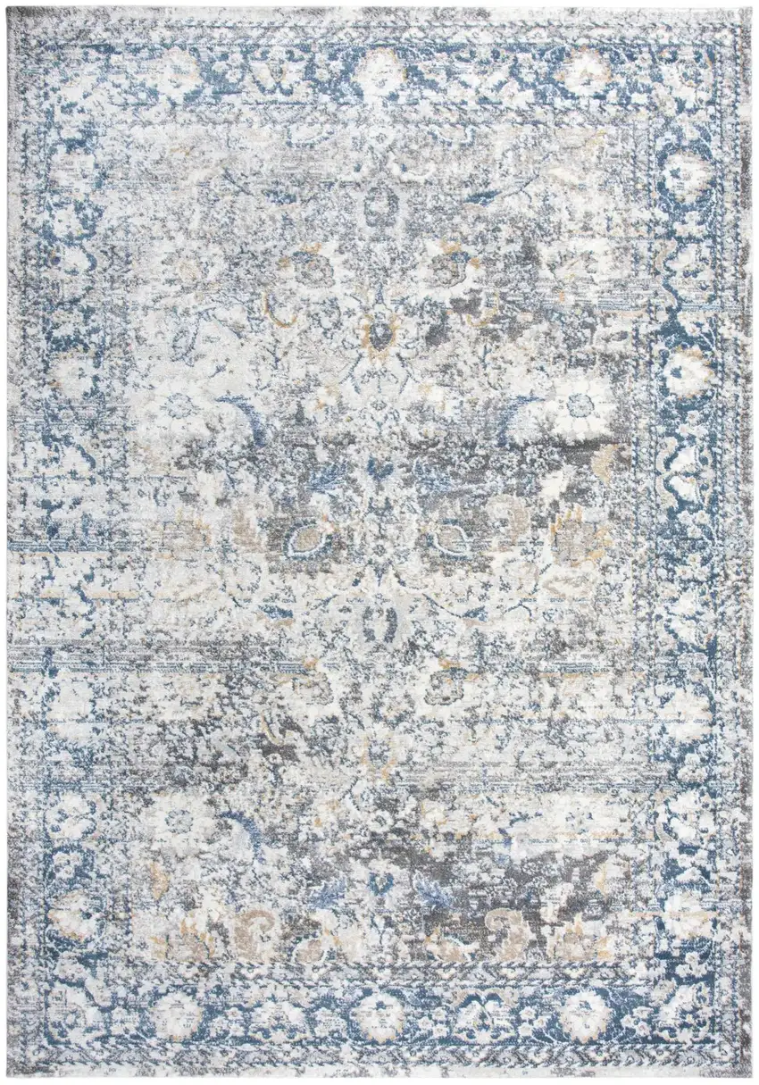 Beige Blue Gray And Rust Oriental Area Rug Photo 2