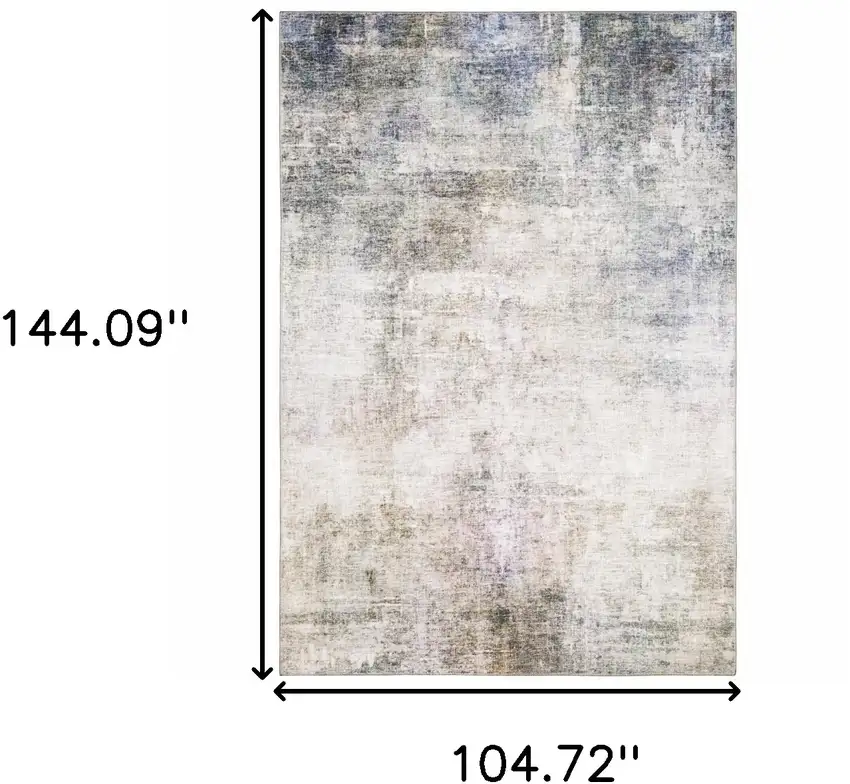 Beige Blue Grey Green Brown And Purple Abstract Power Loom Stain Resistant Area Rug Photo 10